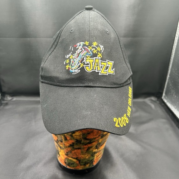 Other - Jazz New Orleans‎ Hat 2008 Black Baseball Cap Hat Sun Products Adult Adjustable